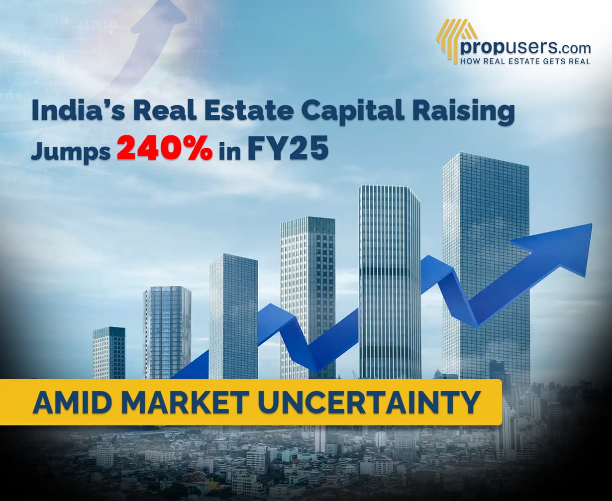 India’s Real Estate Capital Raising Soars Over 240% in FY25, Signaling Strong Investor Confidence